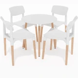 Round Dining Table & 4 Chairs Set