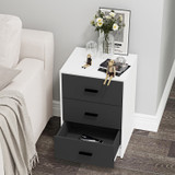 3 Drawer Bedside Cabinets Set of 2 Wood Effect