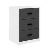 3 Drawer Bedside Cabinets Set of 2 Wood Effect