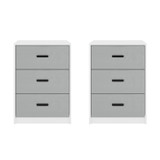 3 Drawer Bedside Cabinets Set of 2 Wood Effect