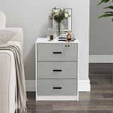 3 Drawer Bedside Cabinets Set of 2 Wood Effect