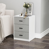 3 Drawer Bedside Cabinets Set of 2 Wood Effect