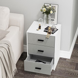 3 Drawer Bedside Cabinets Set of 2 Wood Effect