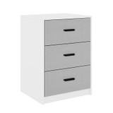 3 Drawer Bedside Cabinets Set of 2 Wood Effect