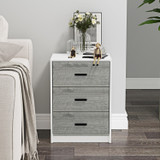 3 Drawer Bedside Cabinets Set of 2 Wood Effect