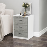 3 Drawer Bedside Cabinets Set of 2 Wood Effect