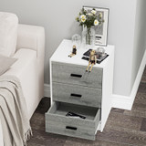 3 Drawer Bedside Cabinets Set of 2 Wood Effect
