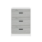 3 Drawer Bedside Cabinets Set of 2 Wood Effect