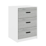 3 Drawer Bedside Cabinets Set of 2 Wood Effect