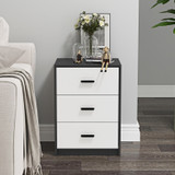 3 Drawer Bedside Cabinets Set of 2 Wood Effect