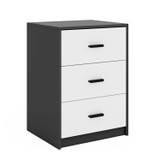 3 Drawer Bedside Cabinets Set of 2 Wood Effect