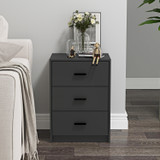 3 Drawer Bedside Cabinets Set of 2 Wood Effect