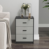 3 Drawer Bedside Cabinets Set of 2 Wood Effect
