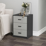3 Drawer Bedside Cabinets Set of 2 Wood Effect