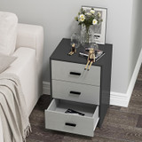3 Drawer Bedside Cabinets Set of 2 Wood Effect