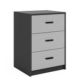 3 Drawer Bedside Cabinets Set of 2 Wood Effect