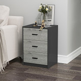 3 Drawer Bedside Cabinets Set of 2 Wood Effect