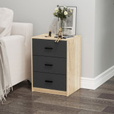 3 Drawer Bedside Cabinets Set of 2 Wood Effect