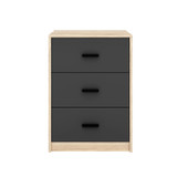 3 Drawer Bedside Cabinets Set of 2 Wood Effect