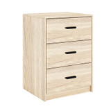3 Drawer Bedside Cabinets Set of 2 Wood Effect