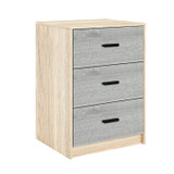 3 Drawer Bedside Cabinets Set of 2 Wood Effect