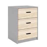3 Drawer Bedside Cabinets Set of 2 Wood Effect