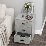 3 Drawer Bedside Cabinets Set of 2 Wood Effect