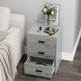 3 Drawer Bedside Cabinets Set of 2 Wood Effect