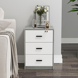 3 Drawer Bedside Cabinets Set of 2 Wood Effect