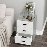 3 Drawer Bedside Cabinets Set of 2 Wood Effect