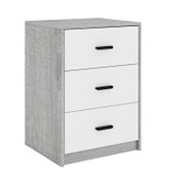 3 Drawer Bedside Cabinets Set of 2 Wood Effect