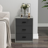 3 Drawer Bedside Cabinets Set of 2 Wood Effect