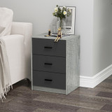 3 Drawer Bedside Cabinets Set of 2 Wood Effect