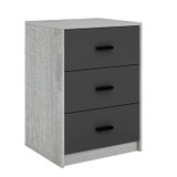 3 Drawer Bedside Cabinets Set of 2 Wood Effect