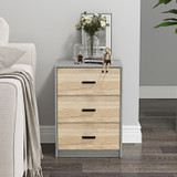 3 Drawer Bedside Cabinets Set of 2 Wood Effect