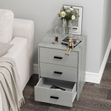 3 Drawer Bedside Cabinets Set of 2 Wood Effect