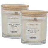 12Oz Blossom Scented Candle in Glass Jar w/ Bamboo Lid