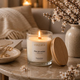 12Oz Blossom Scented Candle in Glass Jar w/ Bamboo Lid
