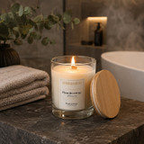 12Oz Blossom Scented Candle in Glass Jar w/ Bamboo Lid