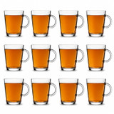 400ml Clear Glass Tea Coffee Mugs w/ Handle