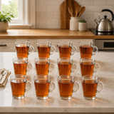 400ml Clear Glass Tea Coffee Mugs w/ Handle