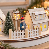 White Wooden Light Up Christmas Scene LED Lights Winter