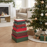 Christmas Nesting Gift Boxes Set of 5
