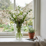 Tall Decorative Clear Glass Flower Vase