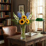 Tall Decorative Clear Glass Flower Vase