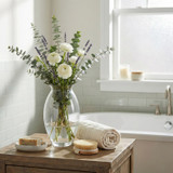 Tall Decorative Clear Glass Flower Vase
