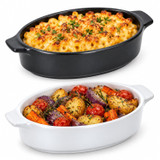 460ml Oval Stoneware Oven Dishes w/ Handles