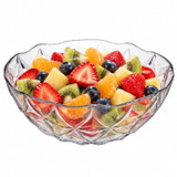 Clear Glass Salad Bowl w/ Star Pattern