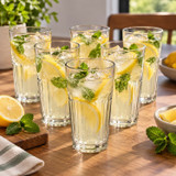 475ml Tall Panelled Highball Glasses Set of 6