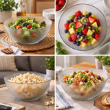 2.42L Textured Glass Salad Bowl
